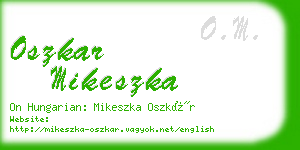 oszkar mikeszka business card